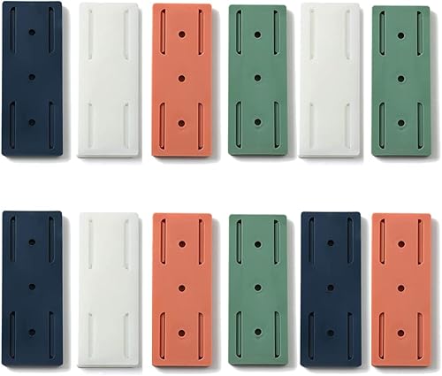 Miniatura 1 de 12 piezas de fijador autoadhesivo de escritorio soporte adhesivo sin perforaciones protector de sobretensiones sin perforaciones soporte de fijación