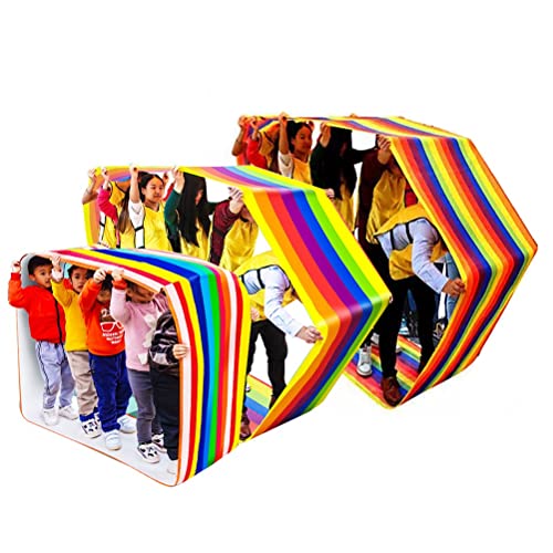 Image of 3PCS Kids Teamwork Game Running Mat, Outdoor Activity Physical Training Colored Oxford Cloth Track, with Storage Bag, 4-20M (Size : Kids-6M /20FT)