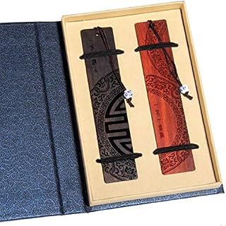 Handmade Wooden Bookmark Gift Box Set, Bookmark with Blue and White Porcelain Pendant, is A Unique Gift for Teachers, Students, Men and Women.