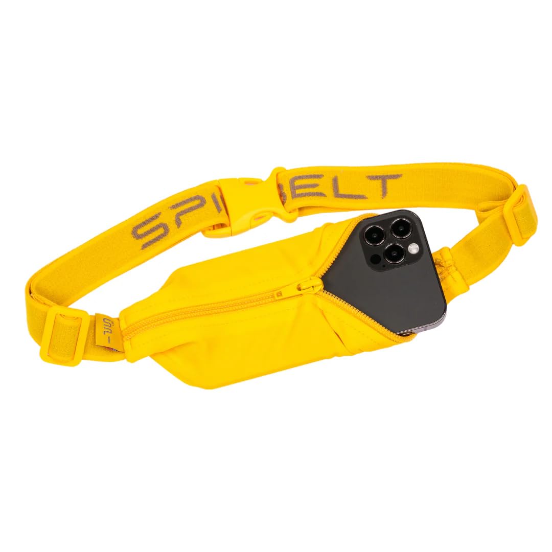 SPIbelt Running Belt for Women Men, Phone Holder for Running, Running Fanny Pack, Holder for Phone, No Bounce Running Waist Pack, Expandable, Adjustable., Limoncello, Regular - 1 inch band, Running — image 1
