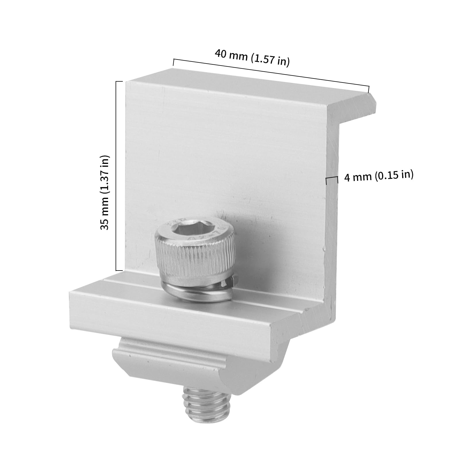 14 pezzi Staffe per Pannelli Solari, Profilo a Z in Alluminio regolabile da 35 mm, Accessori per Pannelli Solari, Adatto per il Montaggio di Caravan/Casa/Barca, Argento