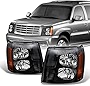 AKKON - For Cadillac Escalade Black Bezel Halogen Type Headlights Front Lamps Replacement Pair Left + Right