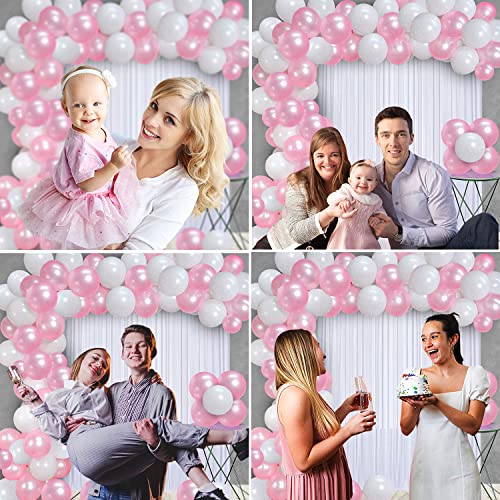 Image of Party Propz Pink And White Balloons For Decoration - 50 Pcs Pink and White Balloons for Birthday | Balloon Decorations for Birthday | Balloon Decoration Kit (Latex)