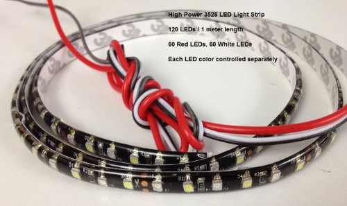 Tira de luces LED de 24V color dual rojo/blanco miniatura 7