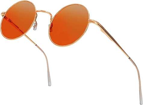 SunnyPro Retro Round Sunglasses Small Colored Lens Hippie Glasses