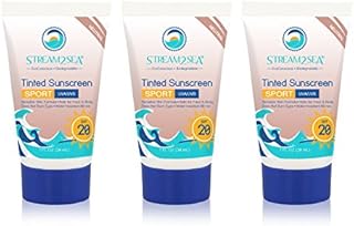 Tinted Sunscreen with SPF 20 All Natural, Biodegradable & Reef Safe| 1 Fl oz Travel Size, Non Greasy & Moisturizing Mineral Sunscreen For Face and Body Protection Against UVA & UVB | Pack of 3 by Stream2Sea