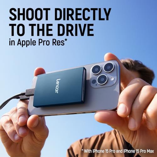Image of Lexar 4TB Armor 700 Portable SSD, Up to 2000MB /s, USB 3.2 Gen 2x2, Rugged, IP66 Water & Dust Resistance, Compatible w /iPhone 15 /16, Cameras, Gaming, External SSD, Dark Blue (LAR700X004T-RNLNU)