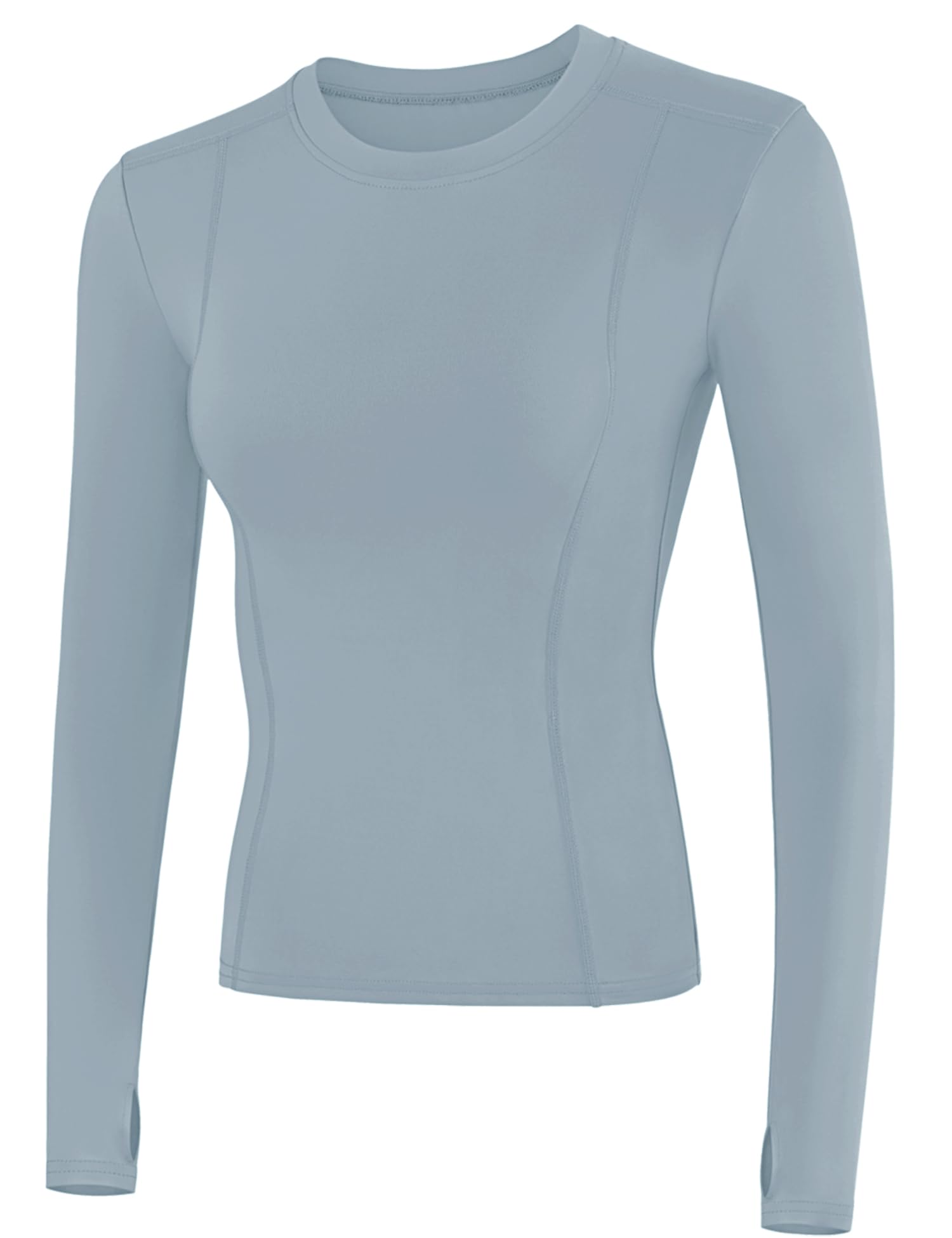 Loovoo Womens Thermal Fleece Lined Workout Shirts Athletic Compression Tee Long Sleeve Yoga Gym Basic Tops