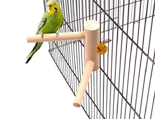 Sage Square Natural Wood 2 Stairs Bird Playful Climbing Cage Bars Fix Stand for Cage Accessory Perch Bird Toy for Budgies, Java, Finch, Canary and Other Small Birds (B07P9GZJZV) Amazon Price History, Amazon Price Tracker