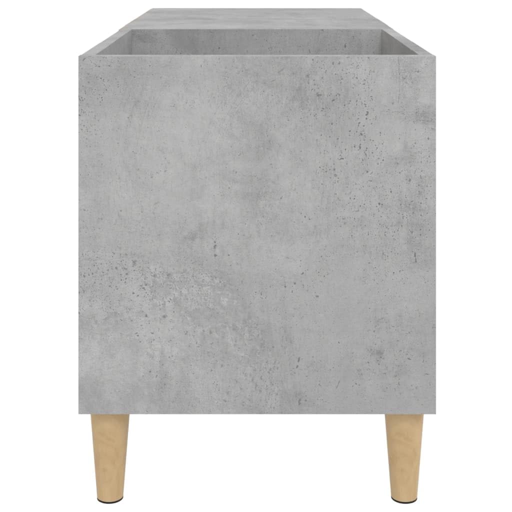 IKAYAA Mueble de Discos de Madera 84.5 x 38 x 48 cm, Tocadiscos de Vinilo Stand, Estanteria CD, Mueble para Discos y Vinilos, Gris Hormigón
