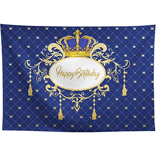 Fotohintergrund für den 1. Geburtstag, königsblau und goldfarben, als Dekoration für Kuchen oder Tischdekoration oder als Dekoration für den