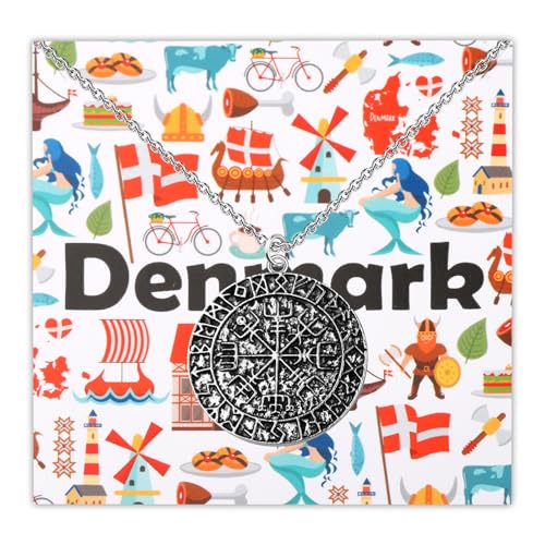 WUSUANED Denmark Symbol Necklace Danish Inspired Jewelry Denmark Trip Gift