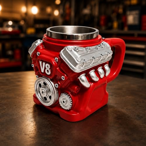 Image of V8 Engine Coffee Mug,Car Coffee Mug Personalized with Handle