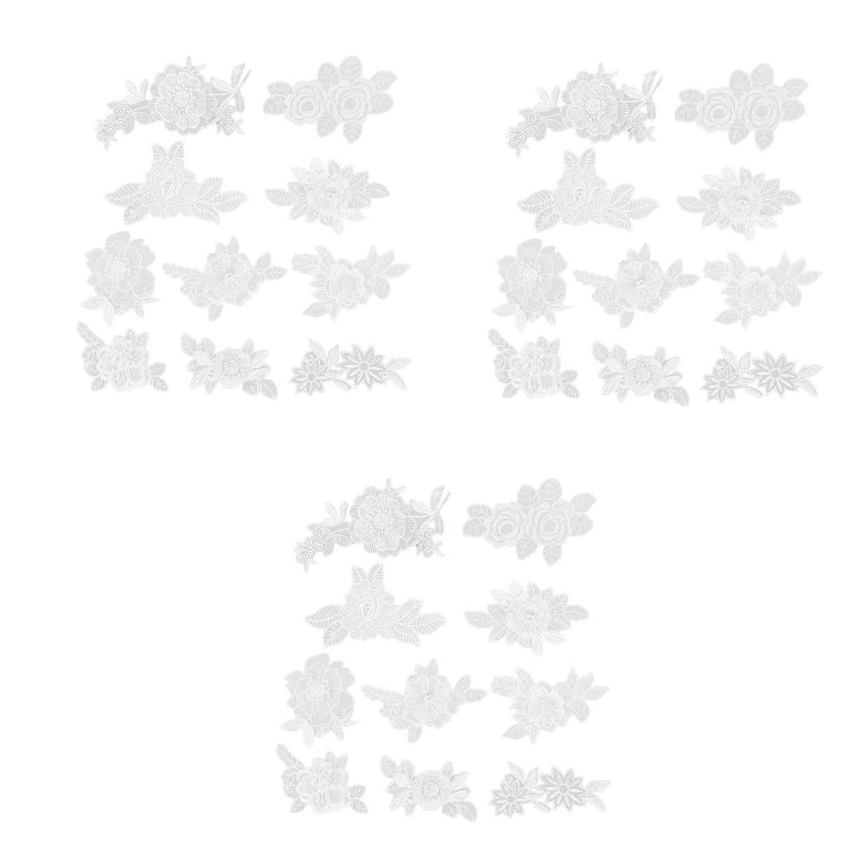 NUOBESTY 30pezzi Toppe Ricamate Pizzo Bianco Da Cucire Per Abbigliamento Accessori e Progetti Creativi Per Gonne Jeans Cappelli e Borse