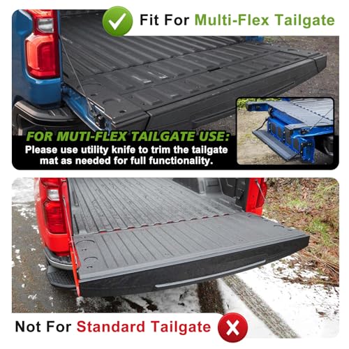 Image of TripleAliners Truck Mat Compatible with 2019-2026 Chevy Silverado & GMC Sierra 1500 Multipro Tailgate Accessories, Tailgate Mat Custom Fit All Weather Protection Pickup Liner, M-pro Tailgate Only