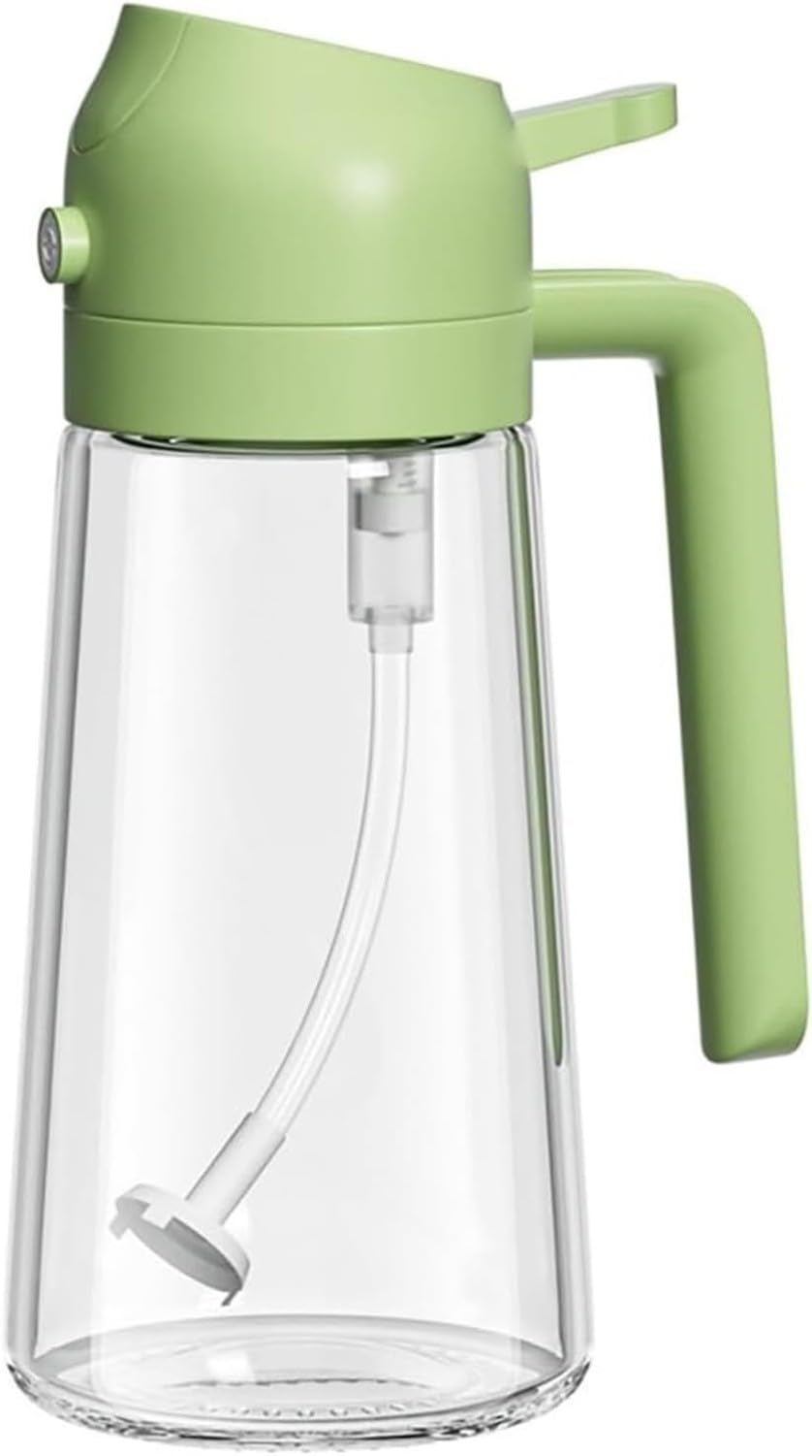WOMGKDA Reusable Kitchen Oil Bottle Cruet Olive Oil Sprayer For Cooking Air Frying Grilling Baking Fryer baking Salad Dispenser, GREEN, 19x8cm