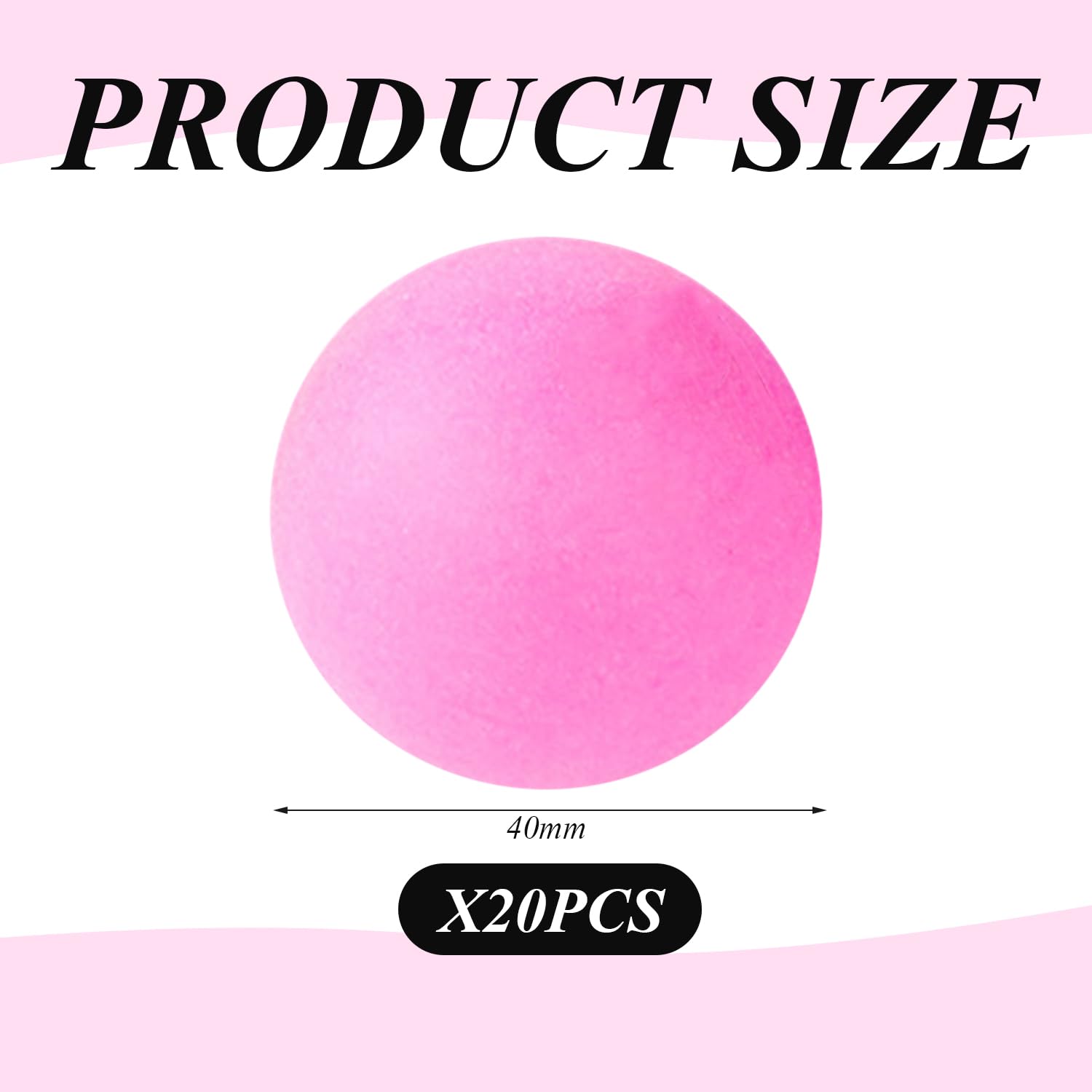 Confezione da 20 Palline da Ping Pong Rosa, Palline da Ping Pong in Plastica da 40 Mm, Palline da Ping Pong Semplici, Palline da Ping Pong Senza Logo, Palline da Allenamento per Principianti