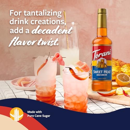 Image of Torani Sweet Heat Syrup for Coffee, Lemonade, Sodas, and Cocktails, Pump Included, 25.4 Fl Oz