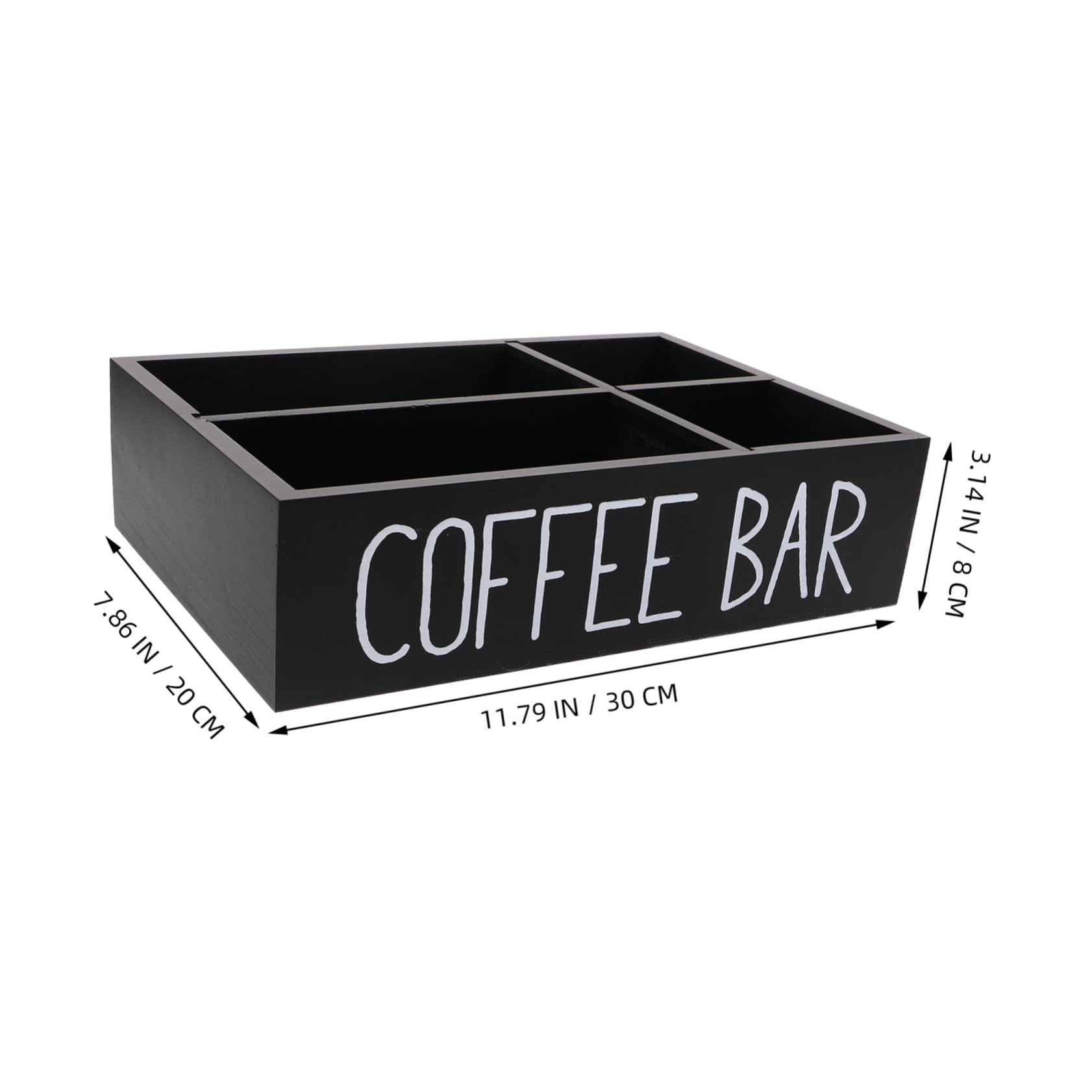 Organisateur de Sachets de Thé en Bois pour Comptoir, 4 Compartiments