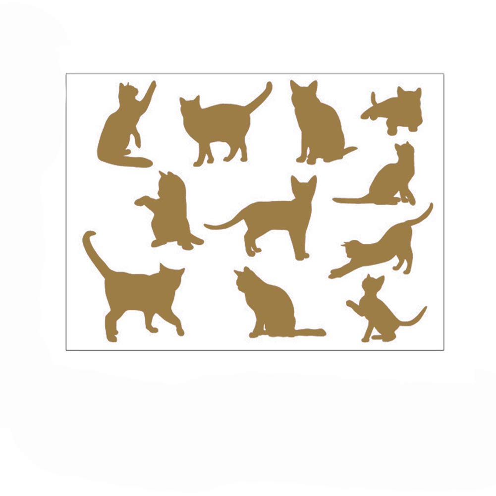 Lichi DIY Small Cats Wall Sticker for Children Nursery Room Decor - Golden