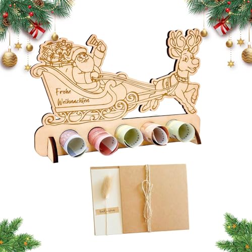 cadeaux d'argent originaux Noël 5 pièces support bois...