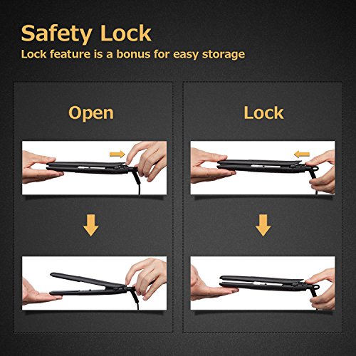 Amovee Mini Flat Iron 0.79 Inch, Small Ceramic Tourmaline Portable Hair Straightener Negative Ionic Technology For Travel, Black #TOP6