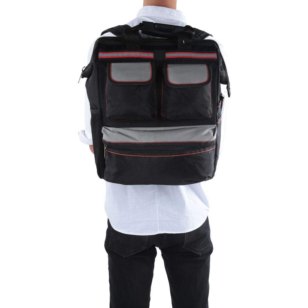 Zaino Porta Attrezzi, Organizzatore per Zaino per la Riparazione di Attrezzi Multiuso In Tessuto Oxford 16,5 X 12,6 X 5,9 Pollici (Nero)