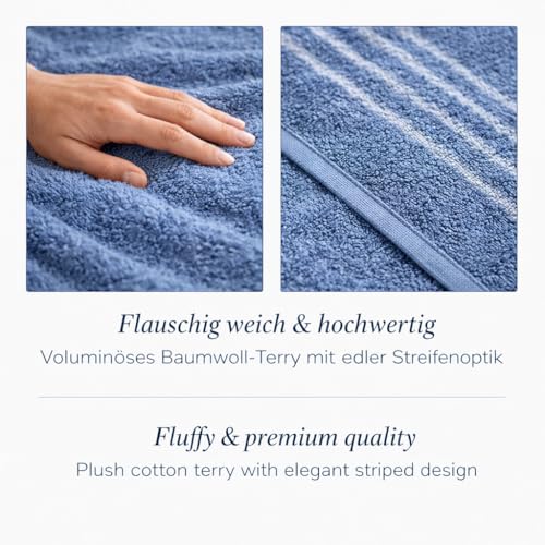 Betz Badetuch XXL Lines 90x180 cm – 100% Baumwolle, weich & saugstark – Strandtuch groß für Urlaub, Pool, Sauna & Outdoor – modernes Streifendesign Farbe blau