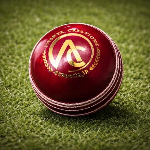 Image of Ananya Creations Classic Red 4 piece Leather Cricket Ball -60 Overs (Super Test) | Premium Hand Stitched | Durable for Test, ODI, T20 & Practice Matches | Swing & Seam Optimized | Premium Shine (6)