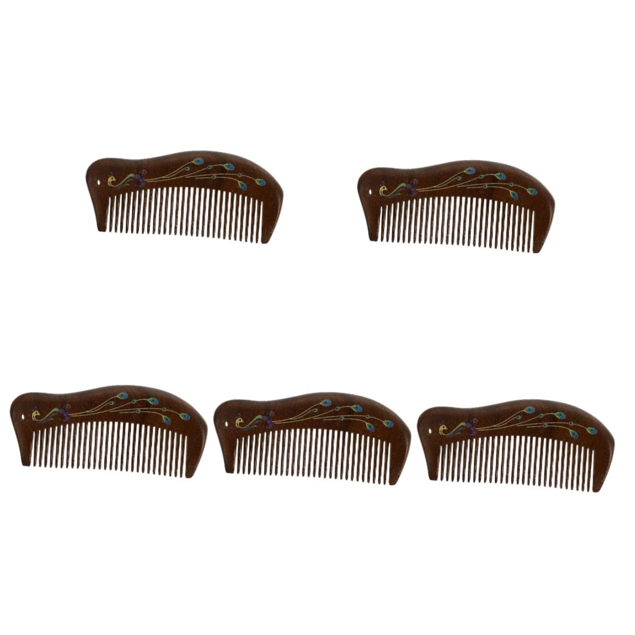 Healifty 5 Pz Pettine in Legno Di Sandalo Pettine Da Parrucchiere Pettini Per a Denti Sottili Districante Senza Manico Per Ricci Uomo Legno Africa