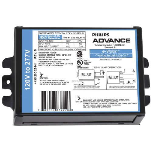Metal Halide Electronic Ballast for 1 100 Watt M90 Lamp Run at 120V/277V (IMH100DLF)