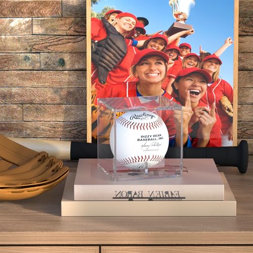 Image of Acrylic Baseball Display Case, Clear Memorabilia Showcase for Display, Baseball Holders for Balls, Clear Display Cube Baseball Memorabilia Showcase Autographed Ball Protector