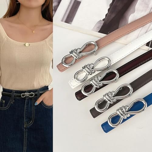 0.5" Thin Belt With Single Prong Buckle For Women, Genuine Leather Dress Belts Reversible Fit Waist Size 26-32inch2