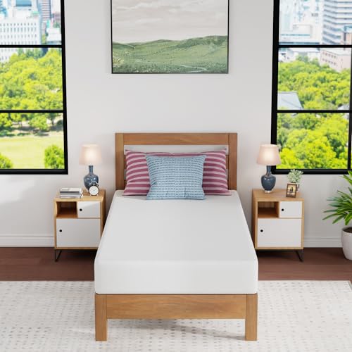 Image of FDW | 8 Inch Twin XL Mattress | Medium Firm | Gel Memory Foam Mattress | White | Bed in a Box, CertiPUR-US Certified | Pressure Relief, Cooling Ventilated Foam | Washable Removable Cover