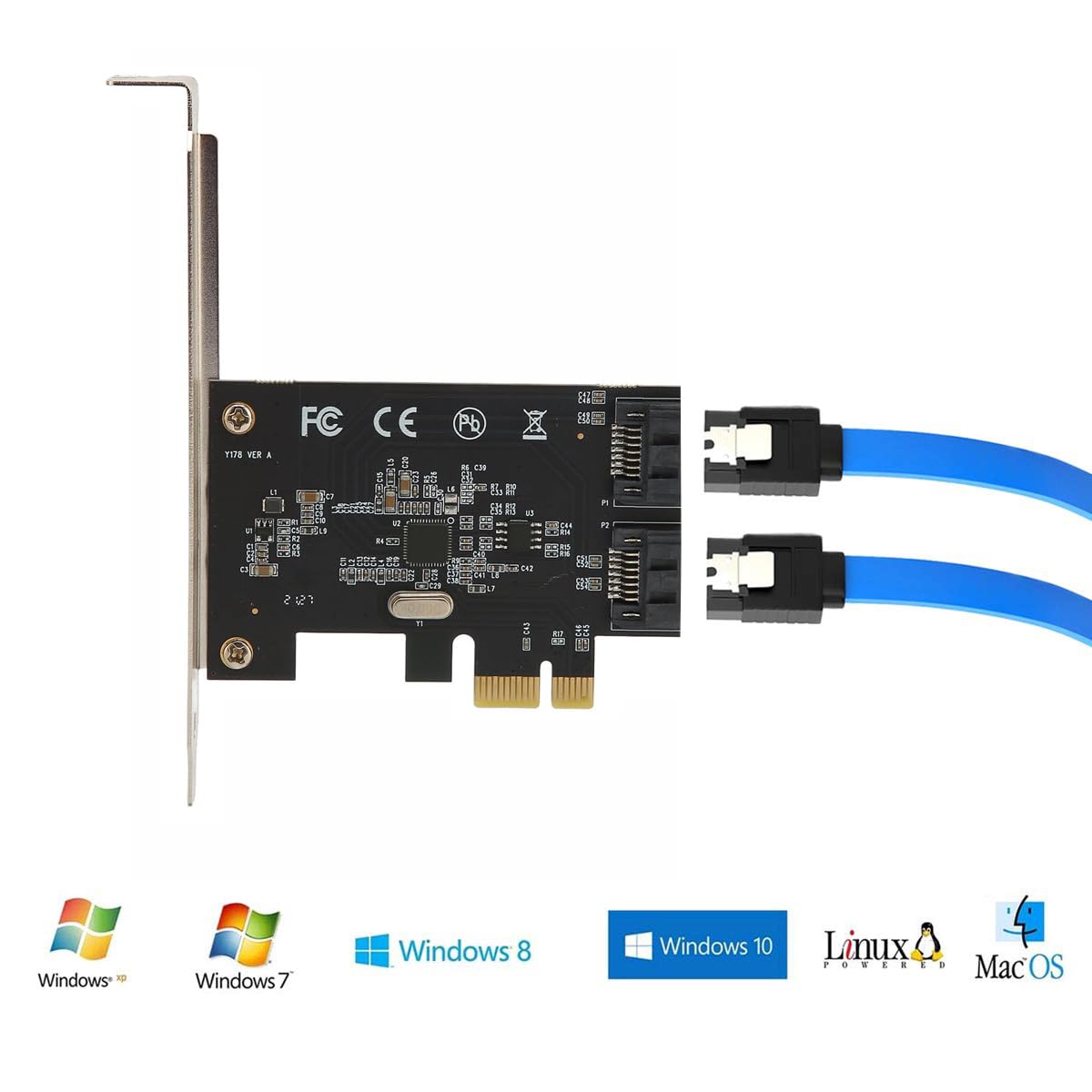 Amazon.co.jp: PCI-E拡張アダプタボード PCI Express to SATA 3.0 2