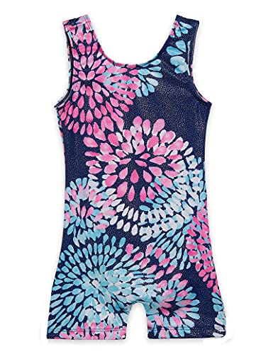 Leotards for Girls Gymnastics 7-8 Years Toddler Girls Baby Girls Gym Dance Unitard Biketard Round Flowers Blue