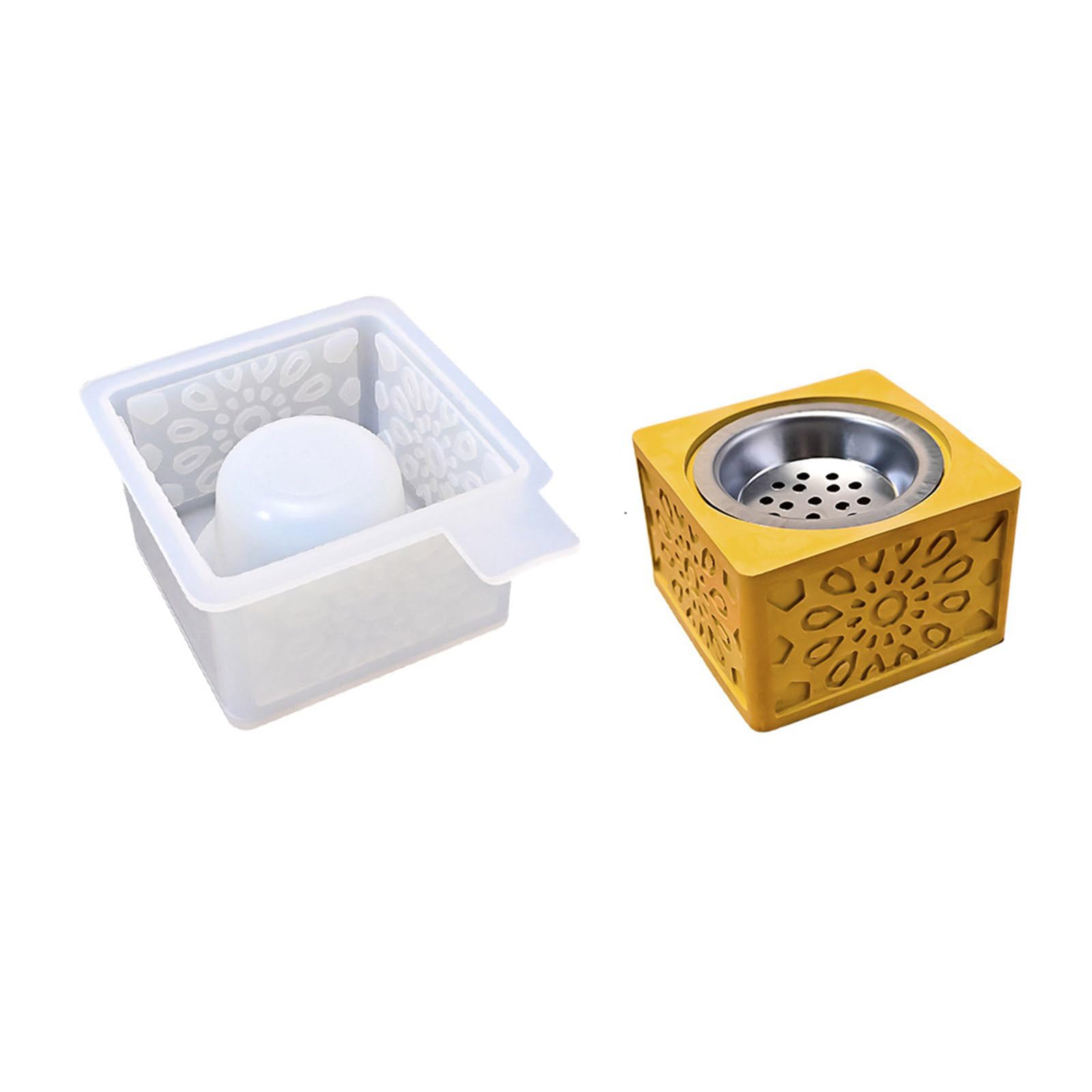 NEWFT Reusable Silicone Incenses Burners Crafting Mold With Traditional Pattern For Home Fragrances Creation