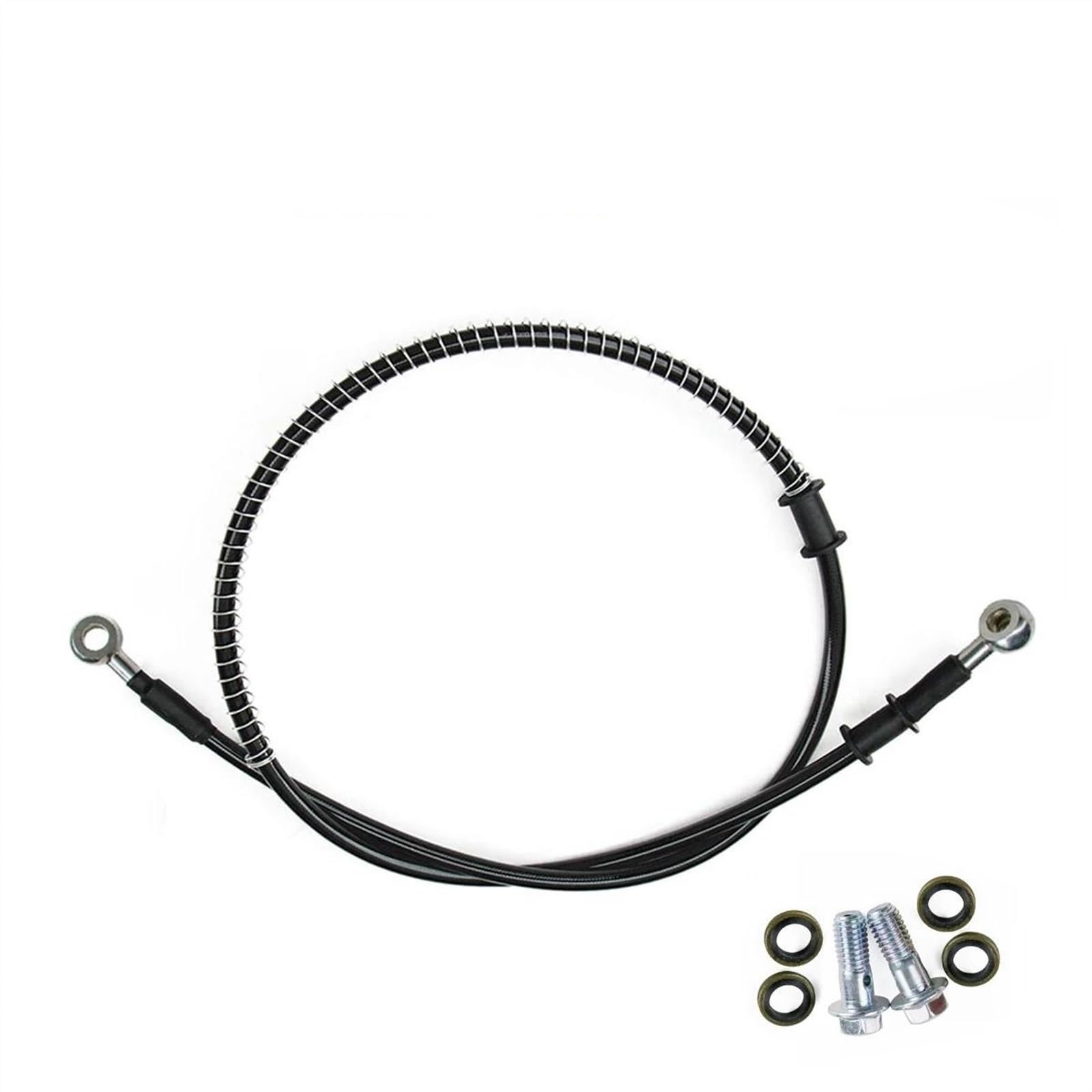 Ksxzw One Color Motorbike Part Motorcycle Braided Steel Hydraulic Brake Line Clutch Oil Hose Tube Pipe 400Mm-2300Mm M8 90° 28°(1100Mm)