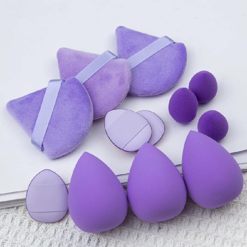 12pcs Small Medium and Large Combination Set Makeup Puff Essential for Beginners Cosmetic Puff Set Makeup Foundation Sponge (Color : Pink) - Image 2