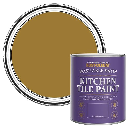 Rust-Oleum Yellow Water-Resistant Kitchen Tile Paint in Satin Finish - Wet Harvest 750ml