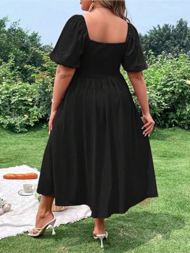 Image of KOTTY Women's Flowy Midi Round Neck Plus Size Dress