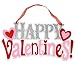 Valentines Day Sign 2 Pack Party Decorations; 6"x 12" Wooden Happy Banner with Hanging Ribbon for Table Ceiling Window Door and Wall Decor