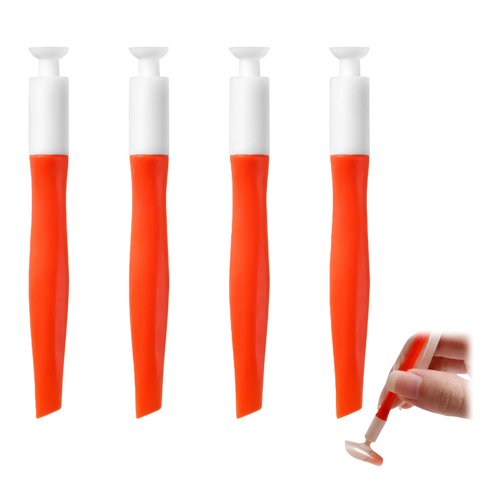 4Pcs Damage-Free Press On Nail Tools Dual-Ended Silicone Suction Cup Lifter and Pry Bar for Easy Nail Tips