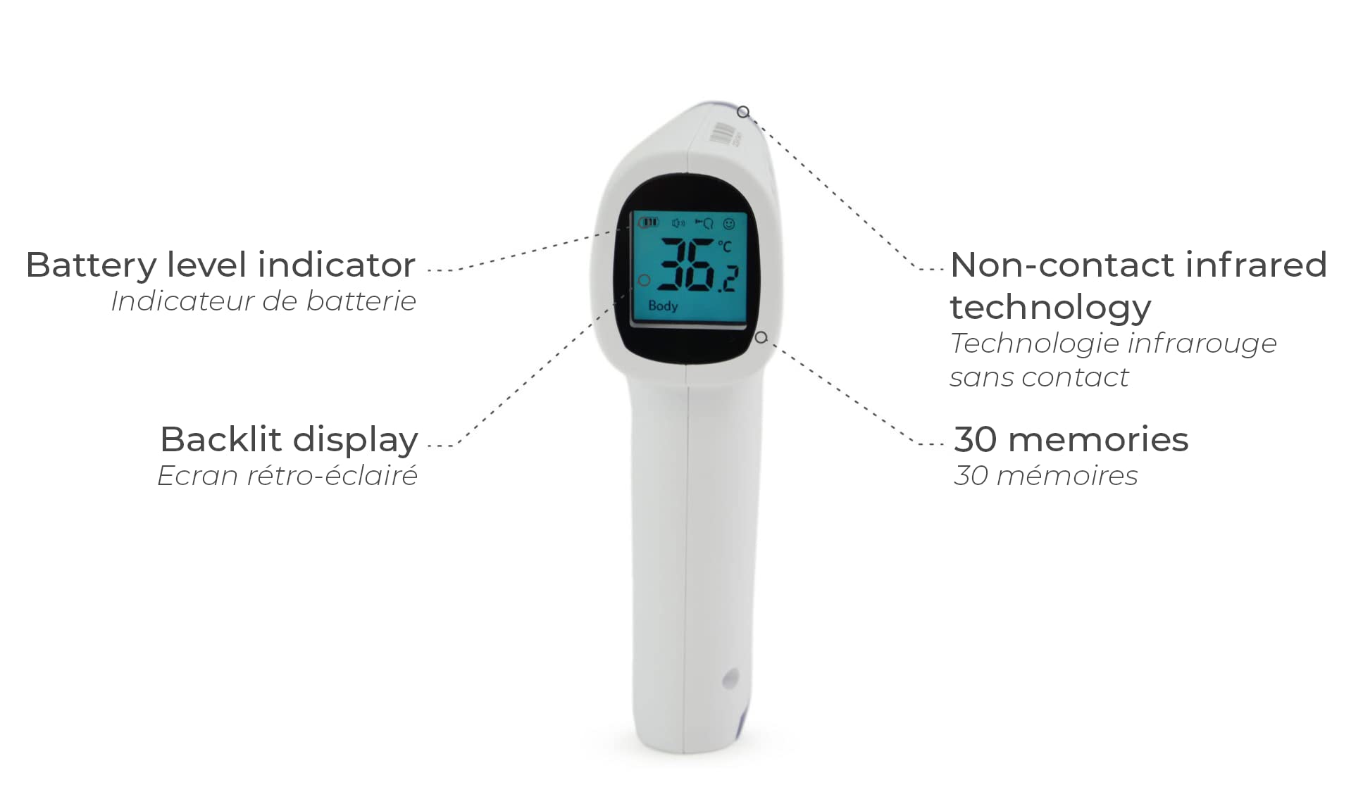 SPENGLER Tempo Pro, termometro frontale a infrarossi per presa di temperatura veloce e affidabile, ultra preciso, compatto, resistente, per professionisti della salute e pubblico