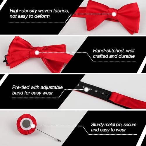 Image of Alizeal Mens 4pcs Formal Solid Bow Tie Set