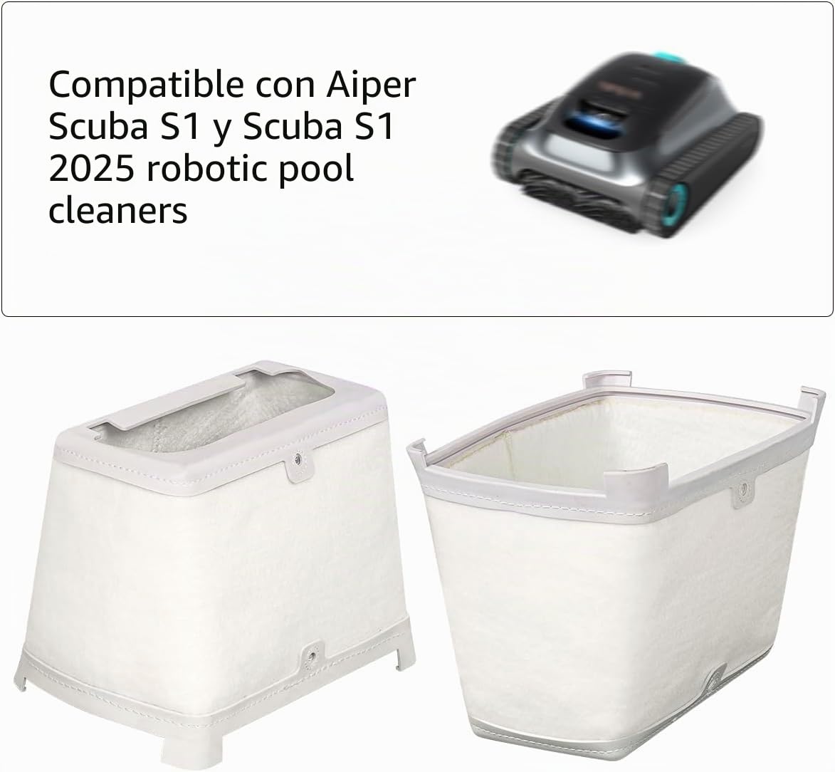 Paquete de 1 Cesta de Filtro Ultrafina Compatible con Aiper Scuba S1 limpiadores de Piscinas Robot, für Scuba S1 2025, Piezas de Mantenimiento Piscinas