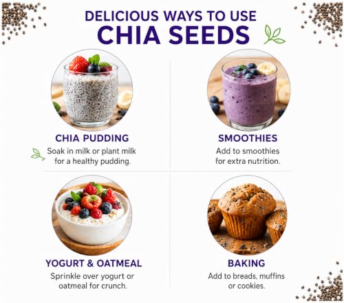 Image of ThodaNutty Premium Chia Seeds 200g | Raw Seeds for Eating | Rich in Omega 3, Protein, Calcium, Iron & Dietary Fibre | Healthy Superfood for Smoothies, Salads & Weight Management