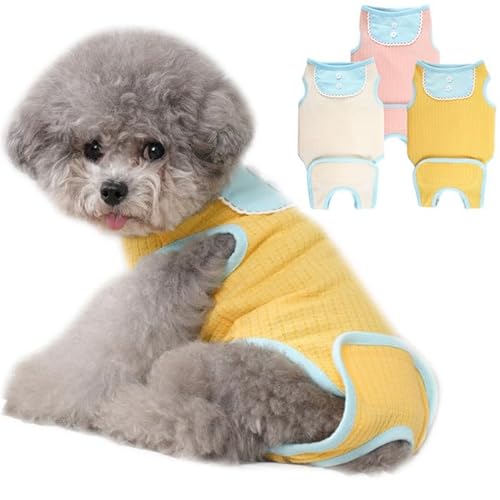 犬 猫 術後服 術後ウェア オシャレ 3カラー 服 傷 舐めない 傷口保護 ペット用品 ペット服 エリザベスカラー h0502 (ピンク, 2XL)