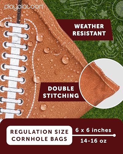 Image of Play Platoon Cornhole Bags Weather Resistant- Set of 8 Regulation Bean Bags for Tossing- Official Professional Size & Weight Corn Hole Bags Two Color All Weather Cornhole Beans Bag Set with Tote Bag