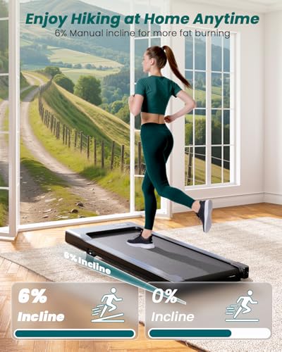 DeerRun Under-Desk Walking Pad with Manual Incline & App Control — view 2